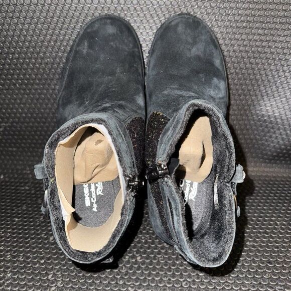 Skechers Bikers Lite High Grade Black Suede Comfort Booties Women’s Size 7 - Picture 6 of 8